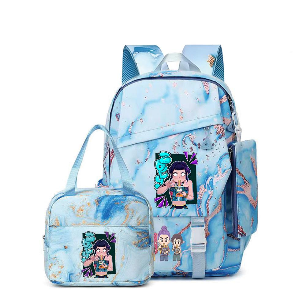Witch Hunters Three-Piece Backpack Kpop Demon Unters Printed Backpack Lunch Bag