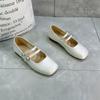 Flat-soled Single Shoes Women's 2025 Summer New Models with Skirts, Soft-soled Doudou Shoes, French Mary Jane Women's Shoes, Silver Small Leather Sh