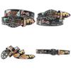 Croatian Rhinestone Graffiti Leather Y2K Belt: Versatile European & American Style