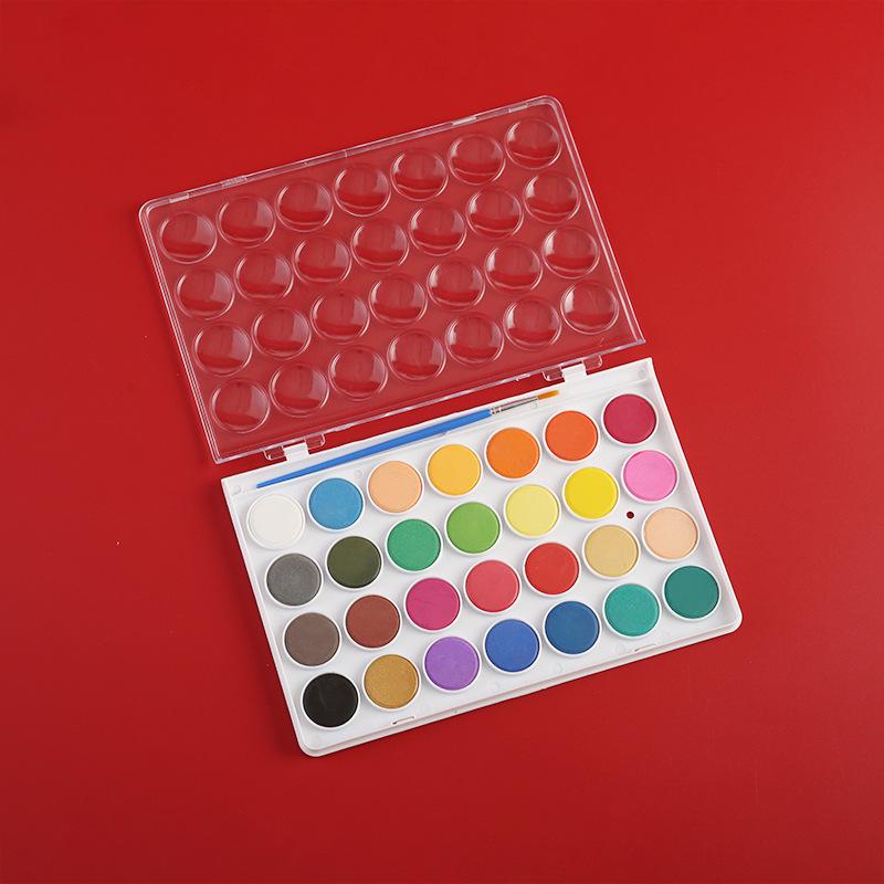 Boyi Xuan 36-Color Eco-Friendly Watercolor Set for Children - Portable, Large Capacity, DIY Solid Paints