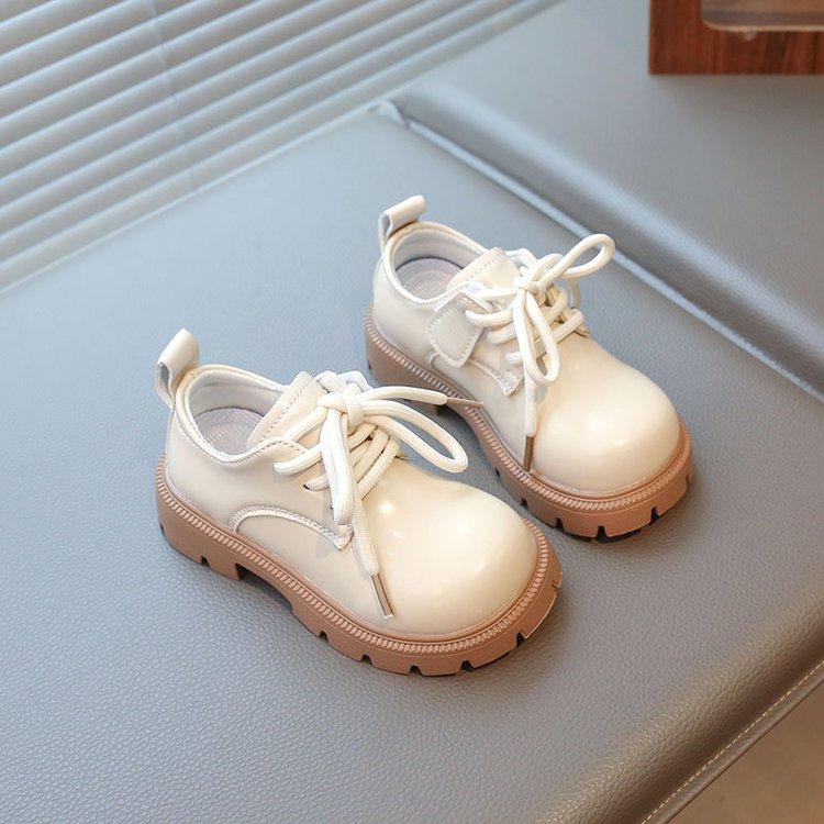 

Кожаная обувь для девочек весна 2025 новая детская обувь в британском стиле черные туфли принцессы мягкая подошва детские универсальные туфли-бини 36 бежевый