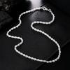 Copper 16/18/20/22/24 Inch 4mm Twisted Rope Chain Necklace For Women Man Fashion Wedding Charm Jewelry