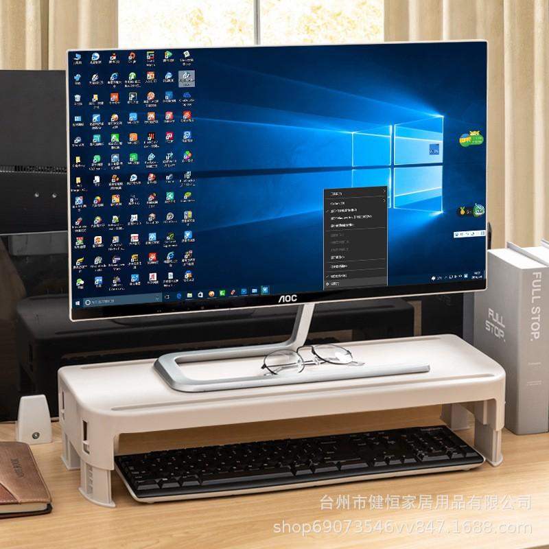 Desktop Monitor Riser Stand With Storage Tray Elevated Screen Holder Office Desk Ergonomic Workspace Organizer