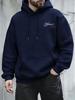 Street Style Loose-fitting Top, Simple Retro Print Men's Hooded Sweatshirt, Autumn and Winter Casual Top