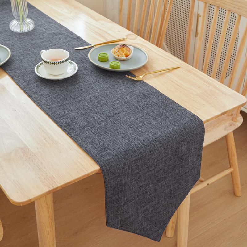 Solid Color Quality Linen Table Runner Simple Modern Rectangular Household Coffee Table Multicolor Table Cloth Bed Flag 30X180cm