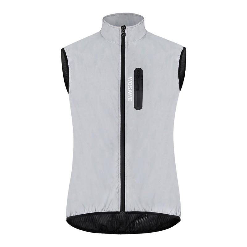 WOSAWE Cycling Windbreaker Vest Unisex Reflective Sleeveless Jacket Road Bike Riding Running Outdoor Sports