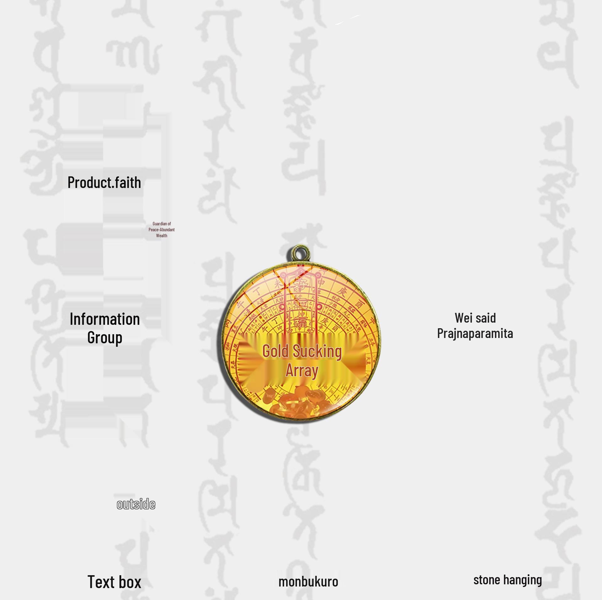 

4cm Antique Bronze Money-Attracting Pendant with Turquoise Gem