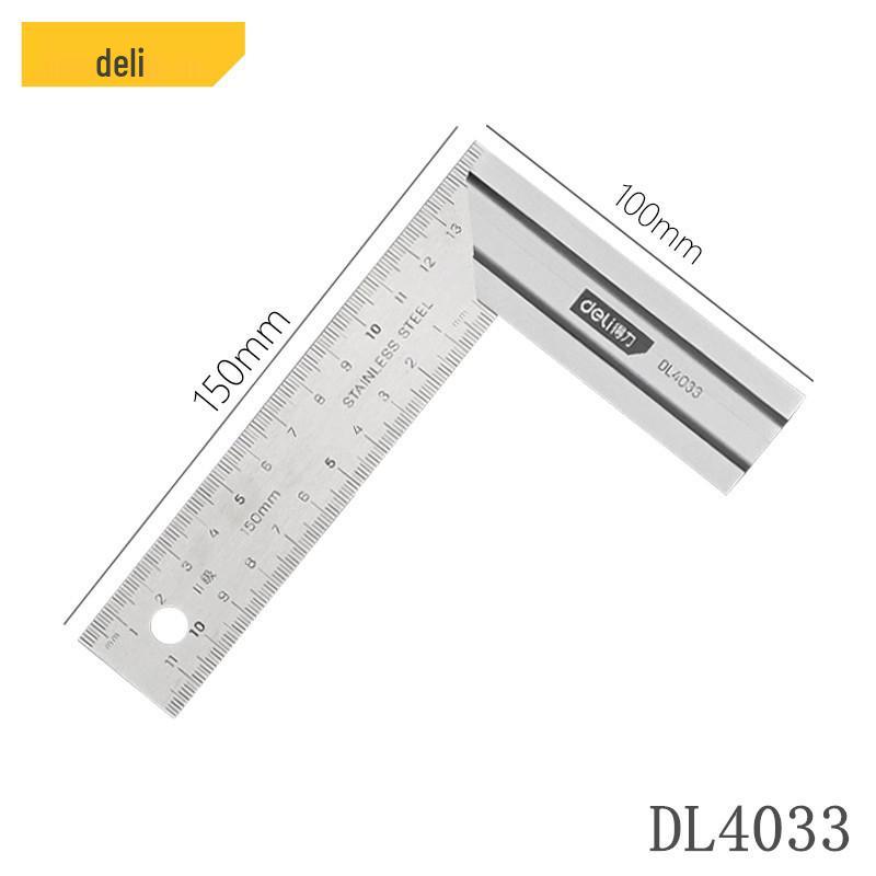 Deli Tools DL4033 Stainless Steel Triangle Ruler for Precision Woodworking and Construction