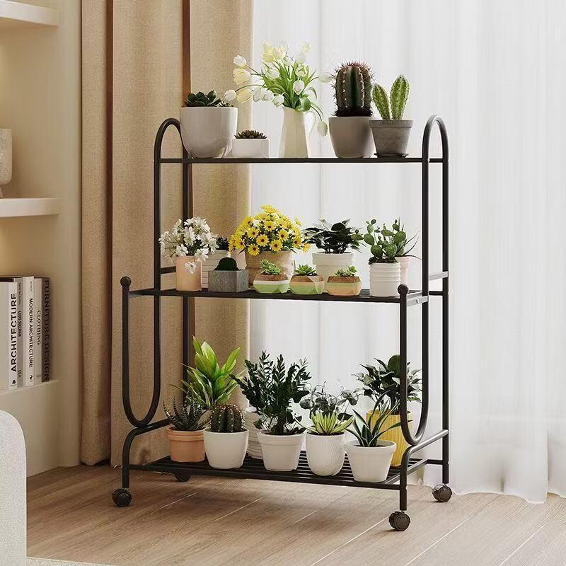HC Iron Art Movable Ladder Flower Stand