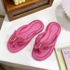 Fashion Women's Slippers 2025 Summer New Fashion Bow-knot Non Slip Soft Sole Flip Flops Lightweight Comfortable Slip on Flat Sandals