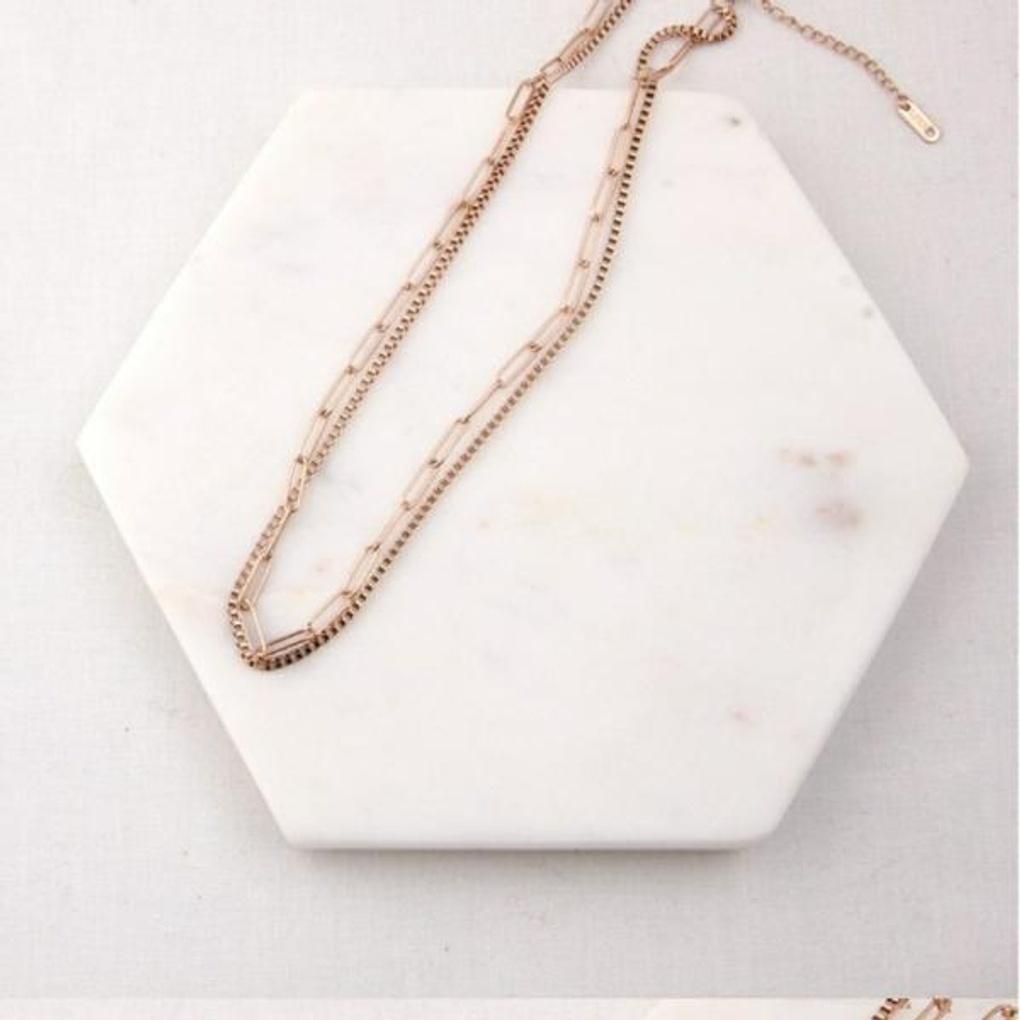 Atria Chain Two-Row Surgical Steel Necklace SHASNSC0001