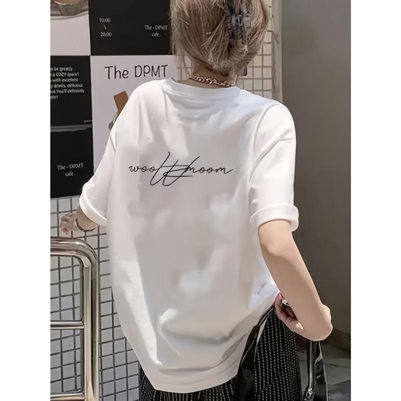 

Hot Selling- Passionate Sports Women s T-shirt, Round Neck Short Sleeved T-shirt, Women s Pure Breathable Loose Fit, Women s Top 4XL білий