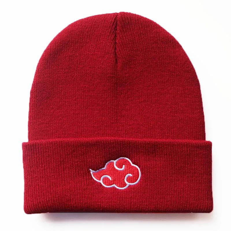 

Anime Ninja Figure Cosplay Caps Cartoon Embroidered Red Cloud Hokage Sharingan Unisex Elastic Black Knitted Winter Warm Hats 56-69cm красный