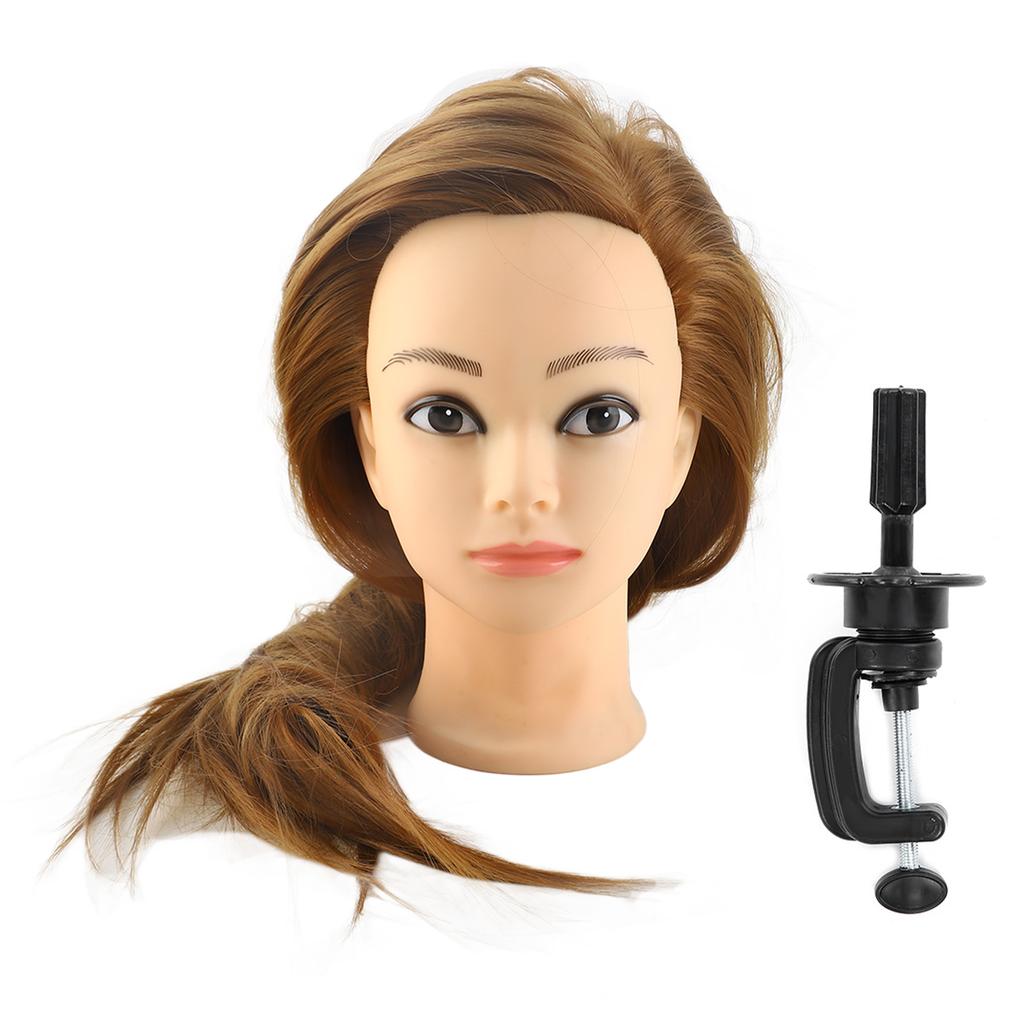 Mannequin Head Practice Manikin Cosmetology Doll Hairstyling Training Head with Hair