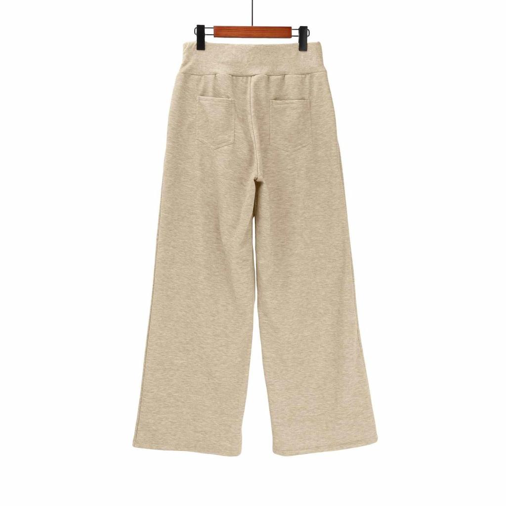 Women's Fashion Loose Solid Color With Pockets Elastic Waist Sports Casual Pants