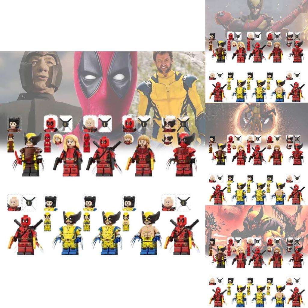Seria Bohaterowie Wolverine i Deadpool Zestaw Figur Akcji z Klocków