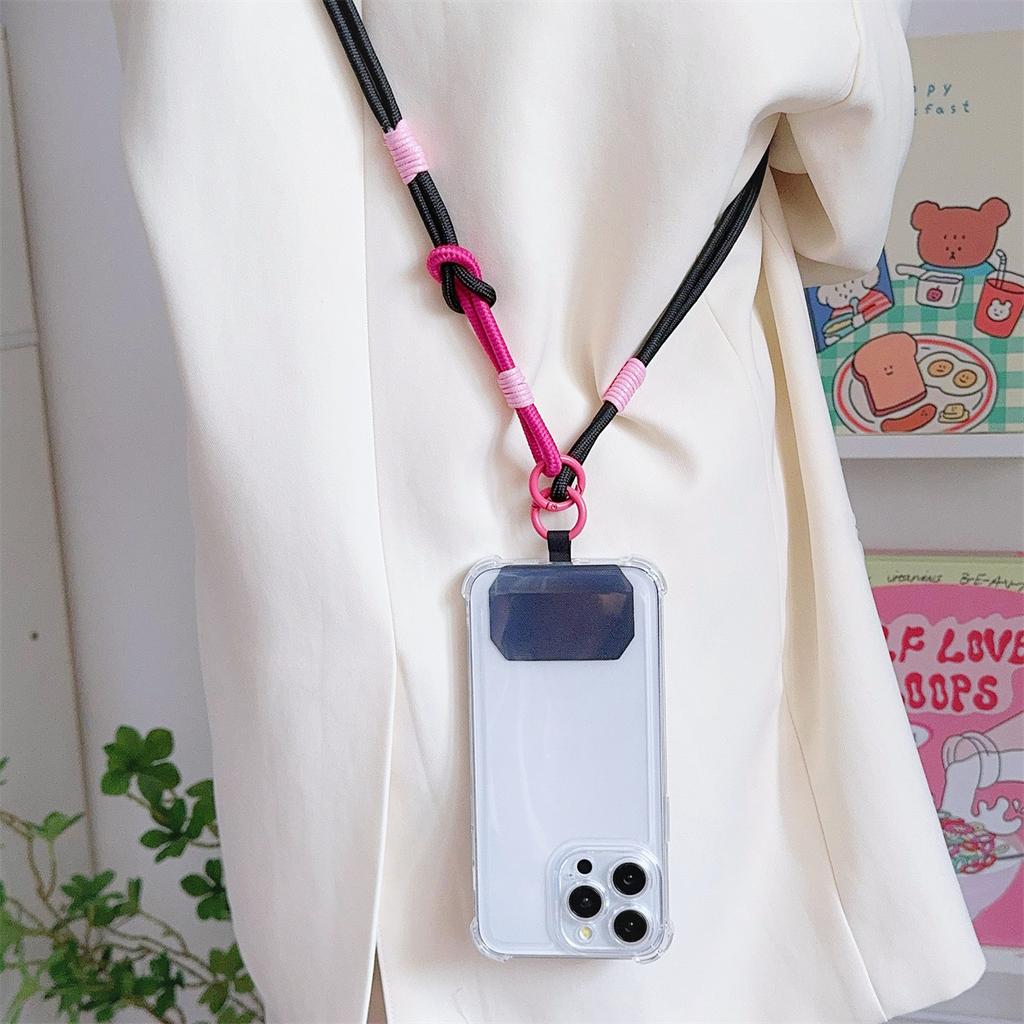Cute Coloful Knot Phone Lanyard Diameter Strap Universal Case Crossbody Shoulder Card Neck Cord Clip Hang Anti-lost Wrist Strap