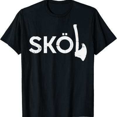 Hache Viking Skol Mythologie Nordique Chant Hommes Garçons Enfants Femmes T-Shirt