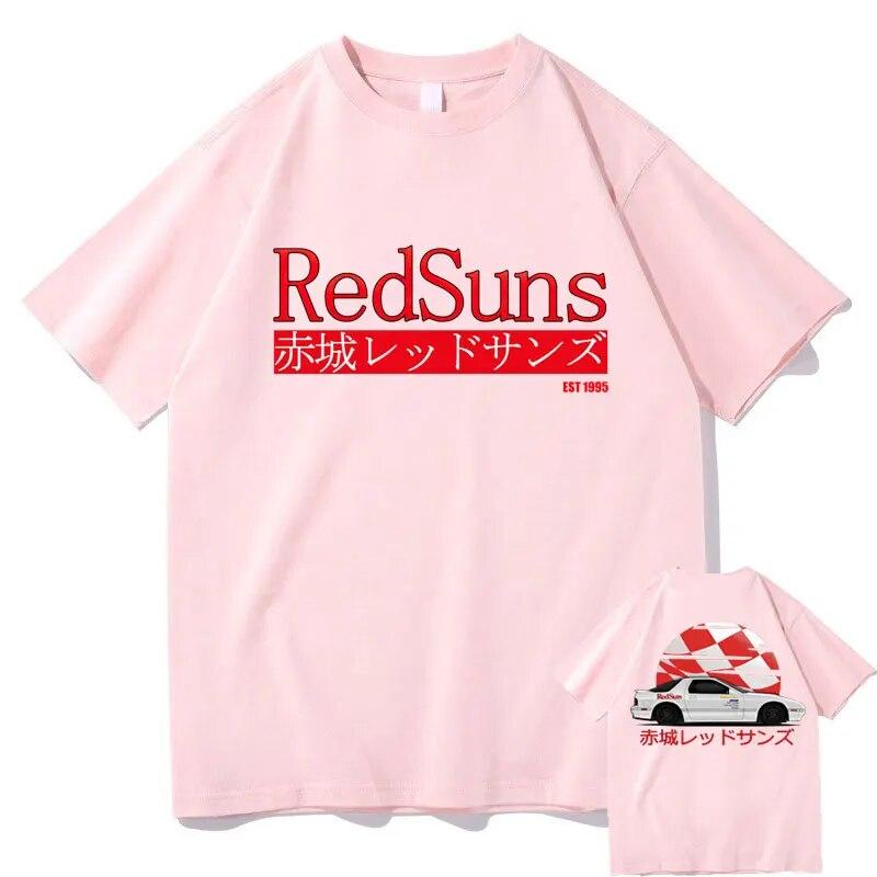 Tricou Unisex Anime Japonez Initial D Drift Akagi RedSuns Unisex Femei AE86 Topuri Imprimate Adolescent Tricou supradimensionat din bumbac de vară