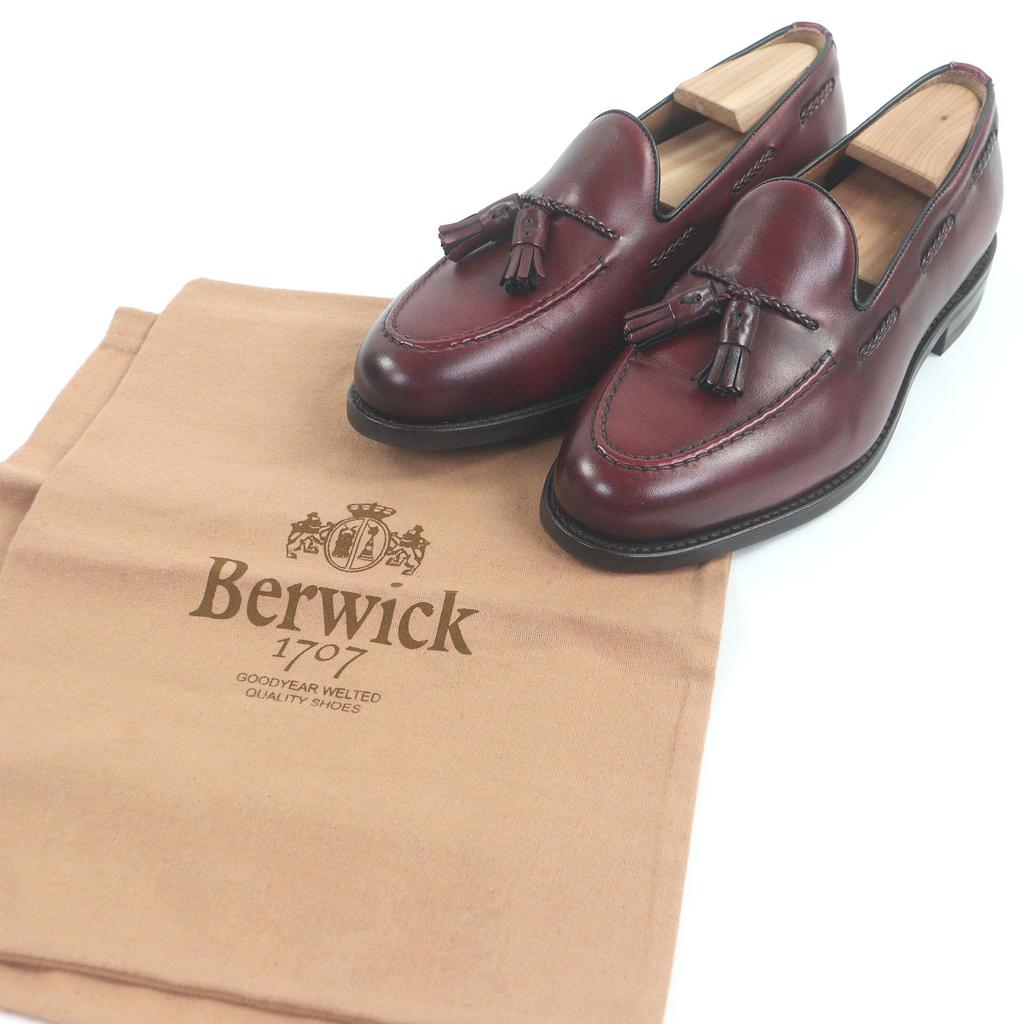 Ausgezeichnete Berwick 1707 Slipper 4340 SIDADB Quasten Burgunder Leder Herren 7 Gebraucht