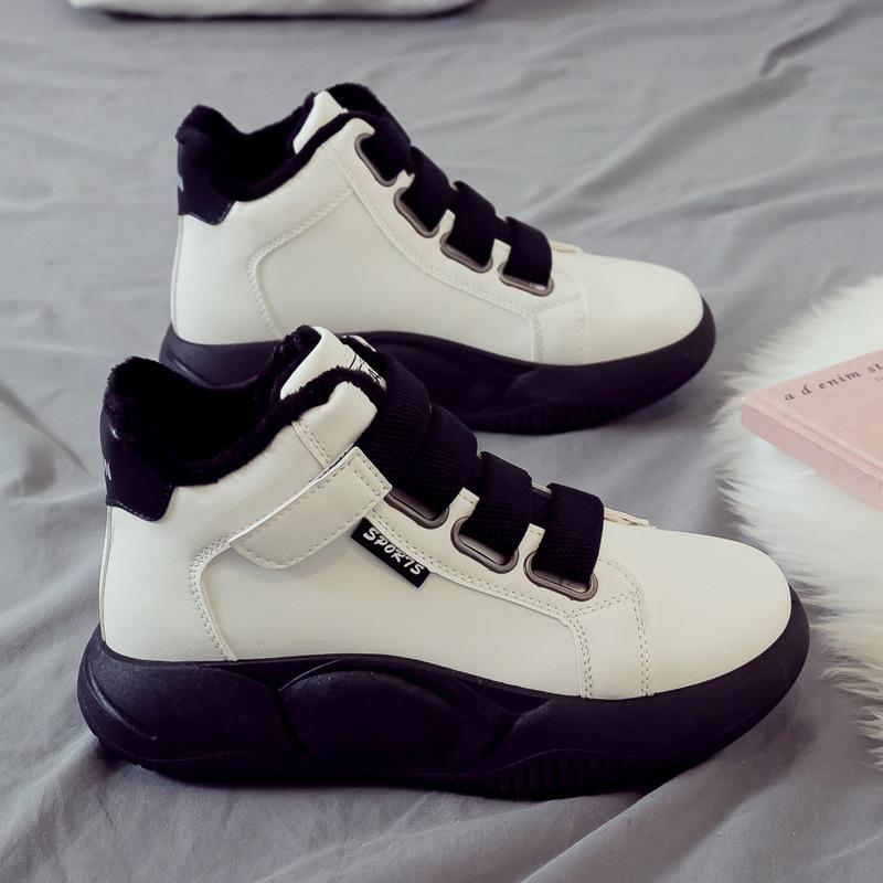 CINESSD Version of High-top Shoes for Female Students Trend of Casual Running Shoe Comfortable Lace-up Sneakers Female Shoes