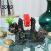 Aquarium Decoration Resin Spinning Waterwheel, Fish Tank Ornament, Mini Rockery Mountain Waterwheel Air Bubbler, Non-toxic Decor Aerating