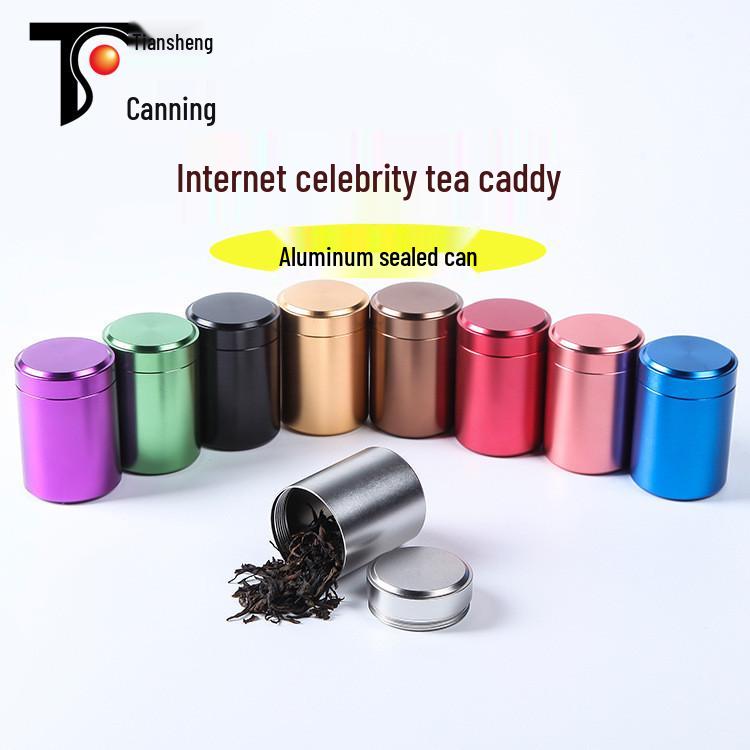 

Настраиваемая маленькая круглая алюминиевая банка для чая с возможностью нанесения логотипа Green; 60g