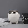 Stainless Steel Leather-like Appear Cover Double Layer Mate Tea Mug Trendy Creative Water Cup