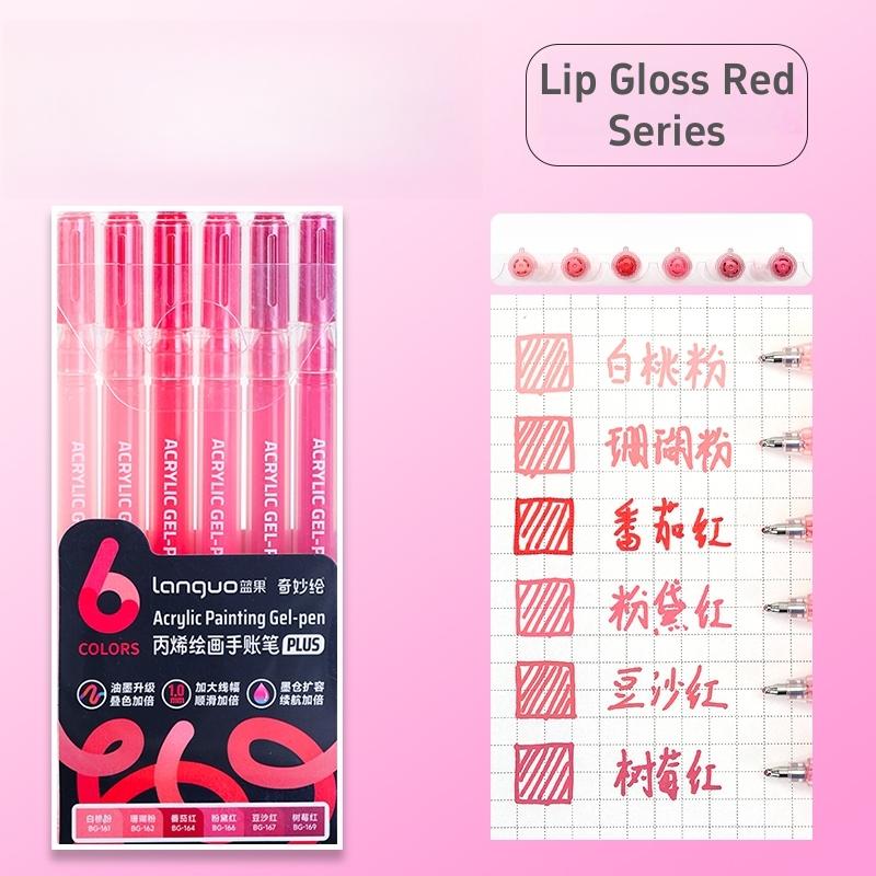 6pcs Acrylic Paint Markers Gel Ink Vintage Marker Liner 1.0mm Fine Tip DIY Craft Painting Drawing Stationery Gift