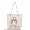 Multifunctional Dog Printed Thick Rope Shoulder Beach Bag Casual Large Capacity Handbag 7602