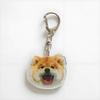 Shiba Inu Puppy Head Keychain - Cute Acrylic Dog Pendant for Decoration