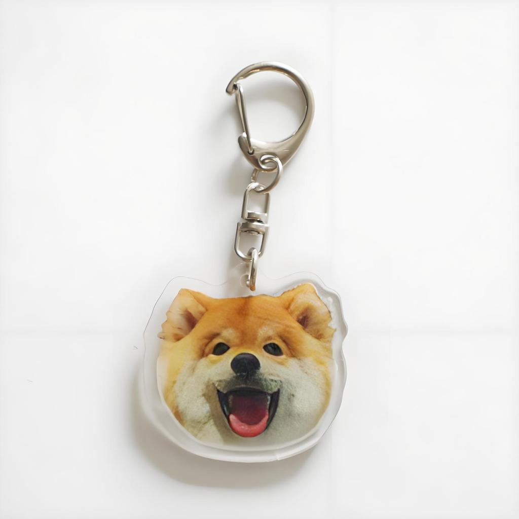 Shiba Inu Puppy Head Keychain - Cute Acrylic Dog Pendant for Decoration