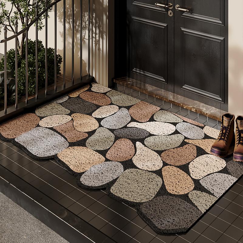 

PVCsilk ring entry door floor mat Outdoor door entrance scraping mud dust foot mat Can be cut non-slip and dirt-resistant carpet 40x60cm15.7x23.6in