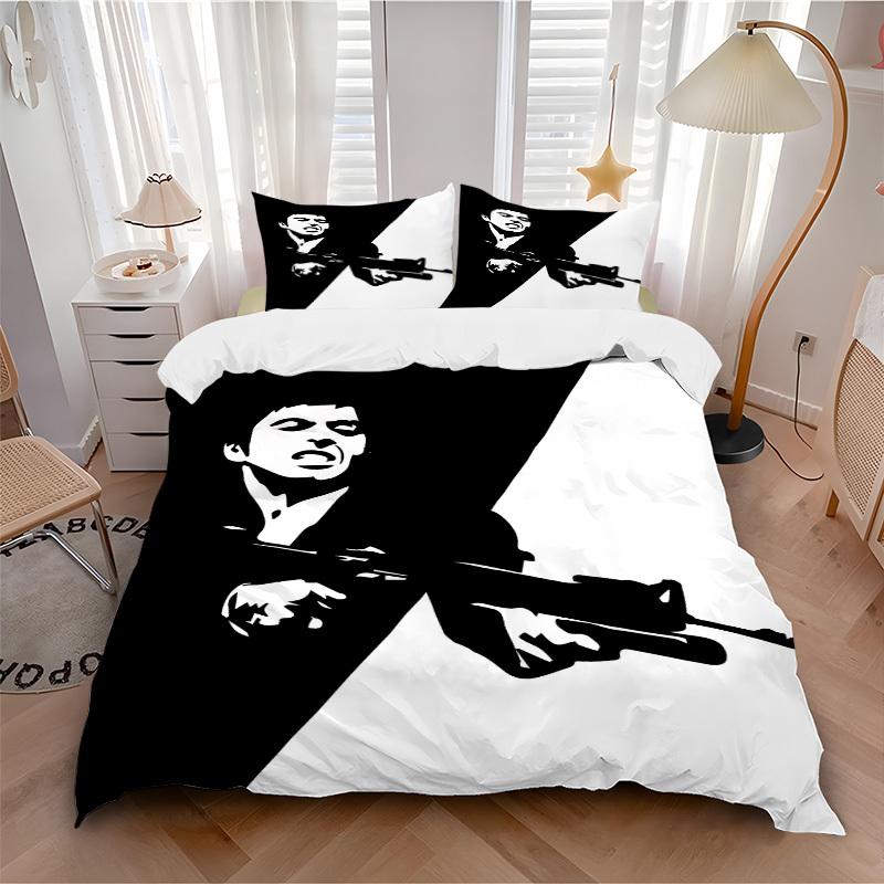 3pcs Scarface Comforter Set - Four Seasons Home High,Machine Washable Bedspread with Pillowcases (No Filling) Yy250909051