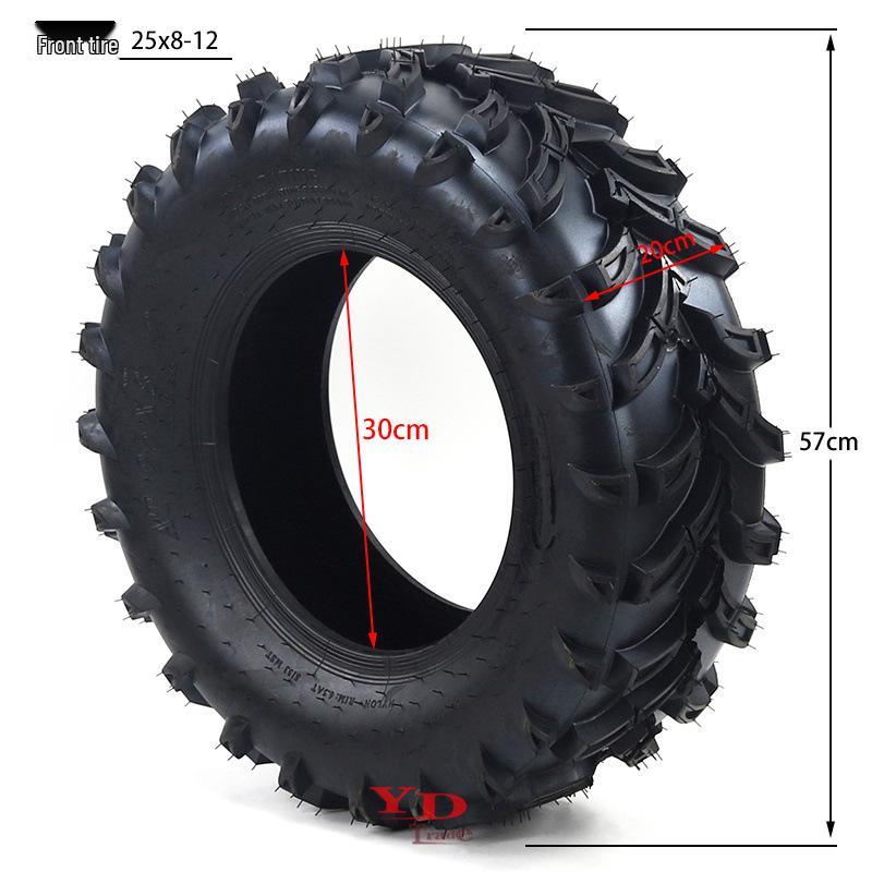 Pneu pour Kart de Plage ATV 25x8-12 Tubeless Tout-Terrain 25x10-12