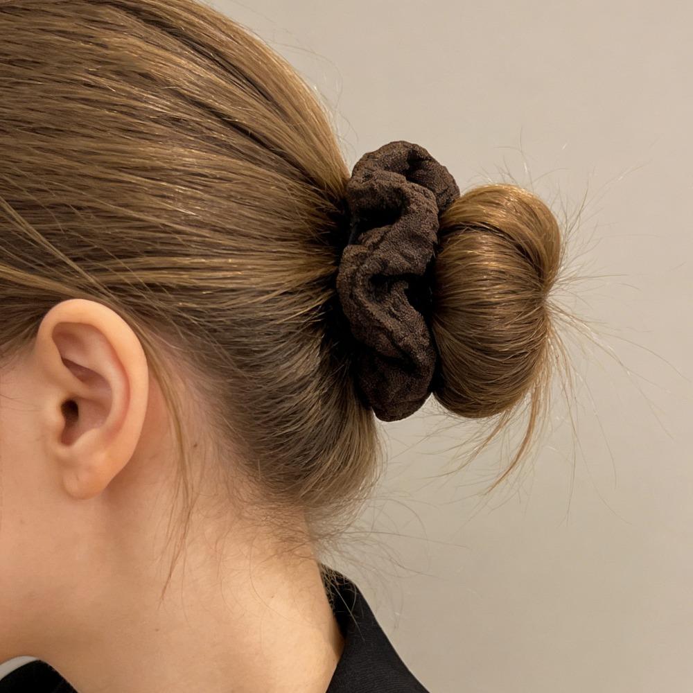 Sweet Korean Style Oversized Chiffon Scrunchies, Retro Fold Design Fashion Hair Accessory