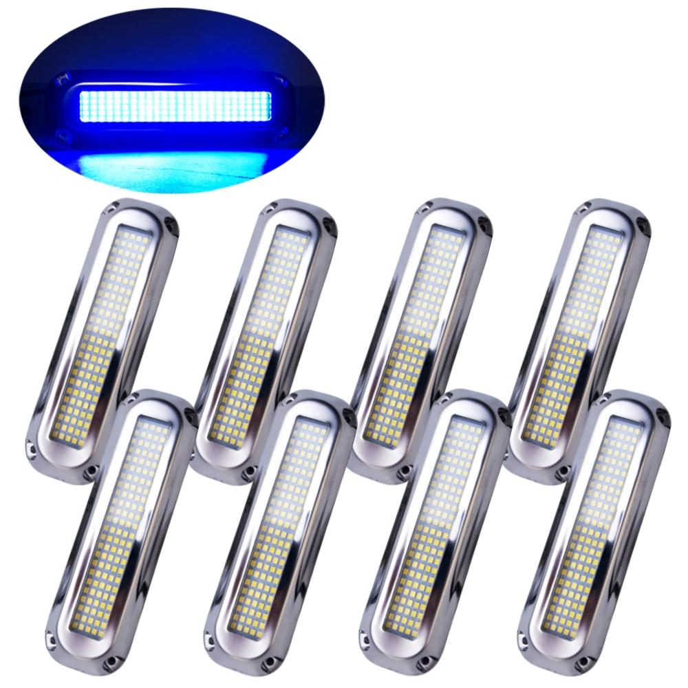 8PCS Navigation Boat Lights 120LED Underwater Lights Submersible 12v/24v Led Waterproof Yacht Marine Accessories Boats Lighting