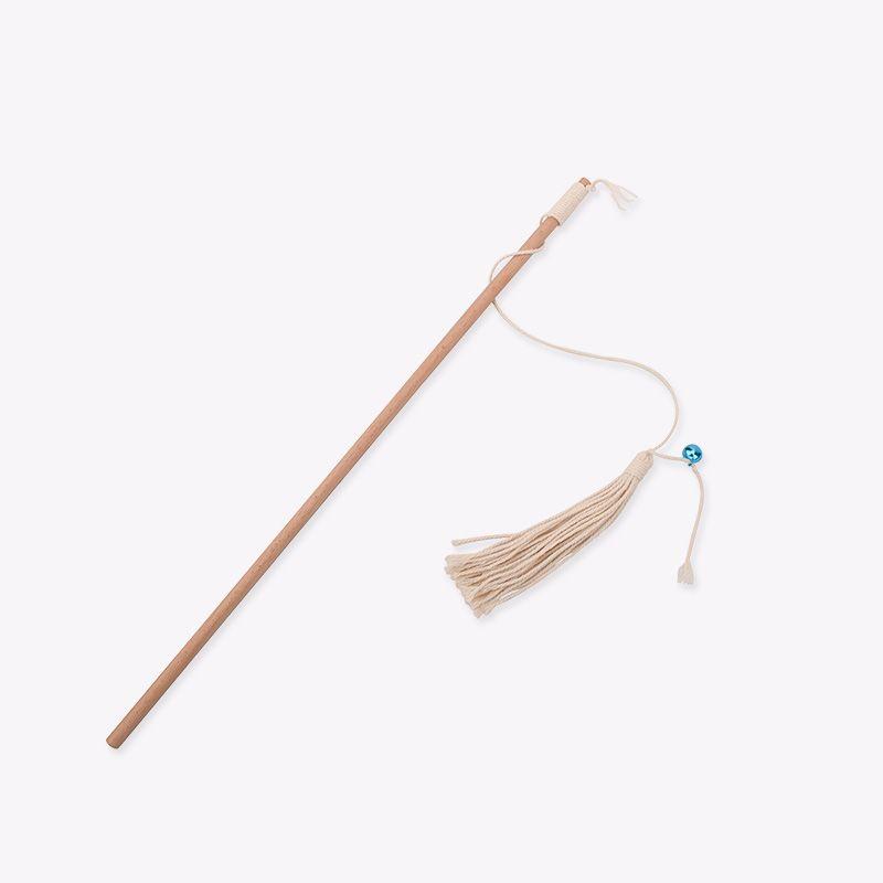 

Cat Toy Cat Teaser Funny Cat Handy Gadget Handmade Solid Wood Cotton String Bell Tassel Cat Cat Pet Supplies Bucket Cat Stick Default