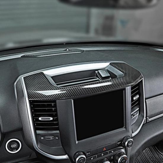 For 2019-2024 Dodge RAM 1500 Carbon Center Console Storage Box Panel Cover Trim