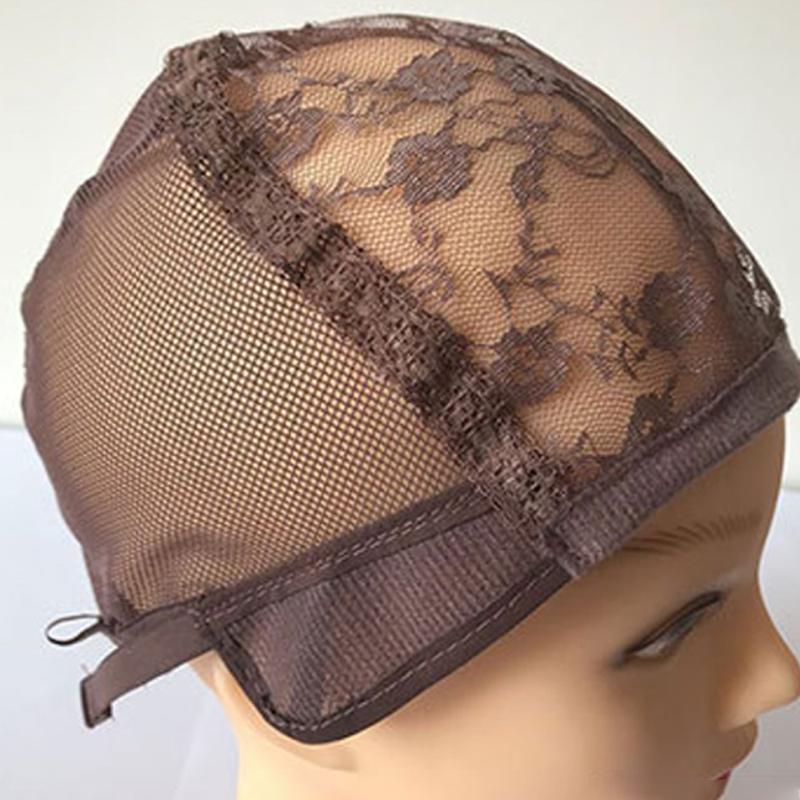 Wig Cap Front Lace For Making Wigs 56Cm Adjustable Straps Black Stretch Weaving Hair Nets Hat Mesh Women'S Dome Accessories