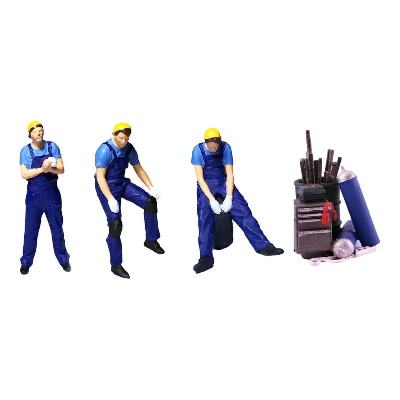 Repairman Figure Model 1:64 Scale Hand Painted Miniature Figure for Miniature Scenes Dioramas Props,Model Car Displays