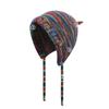 New Rainbow Striped Knitting Beanie Hat Women Girl Winter Warm Crochet Ear Protection Cap