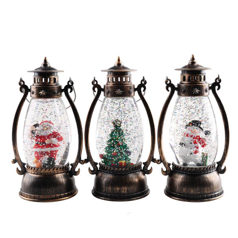 Christmas Santa Claus Crystal Ball Oil Lamp Set