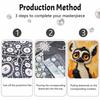 DIY Pearl Painting Canvas Cute Lemur Animal Pattern 3D Bead Art Kit Relaxing Handmade Craft for Home Wall Room Decoration Birthday Gift
