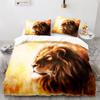 Lion Duvet Cover Set 3D Print Wild Animal Under Sunshine King Queen Size For Teens Kids Bedding Set Polyester Comforter Cover