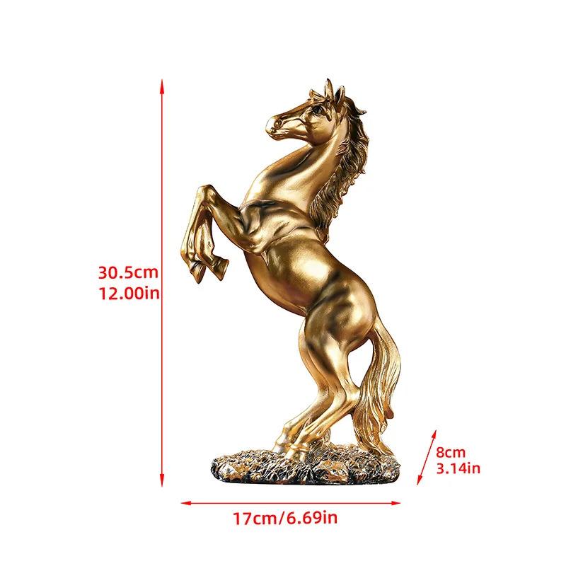 European Victory Horse Resin Statue, Elegant Animal Figurine for Living Room Cabinet, Office Desk Home Decor Ornament Gift
