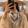 100% Silk Crepe Square Scarf Women Fashion Office Decorative Lace Neckerchief