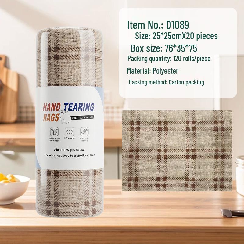 Multi-Use Absorbent Oil-Removing Tearable Dishcloth for Kitchen Cleaning