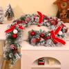 2025 Christmas Encrypted Rattan Wreath Hanging Ornaments for Door & Wall with Snow Scene Decor