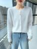 Women's Retro Cable Knit Mink Velvet Cardigan - Round Neck, Long Sleeve, Loose Fit, Short Sweater Coat